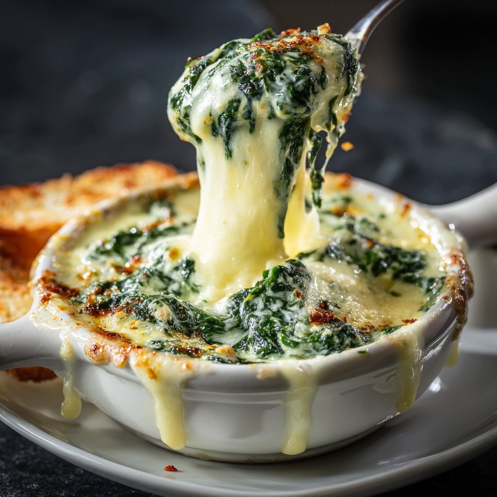 Kerzenschein Spinat und Feta Fondue