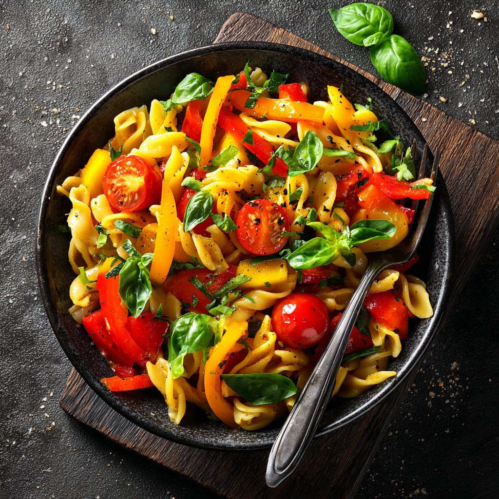 Kräuter-infused Gemüse-Pasta-Salat