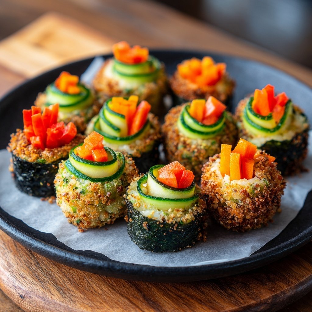 Knusprige Gemüse Sushi Häppchen