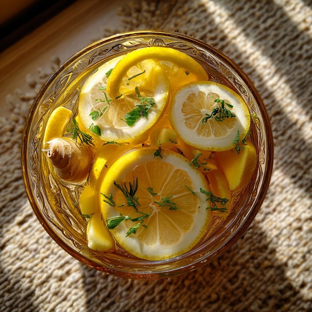 Löwenzahntee mit Zitrone und Ingwer