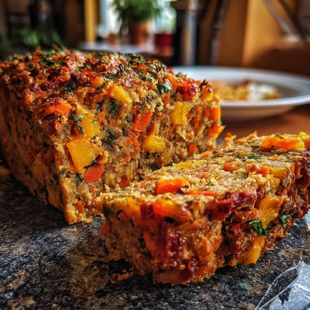 Herzhafter Gemüse Hackbraten