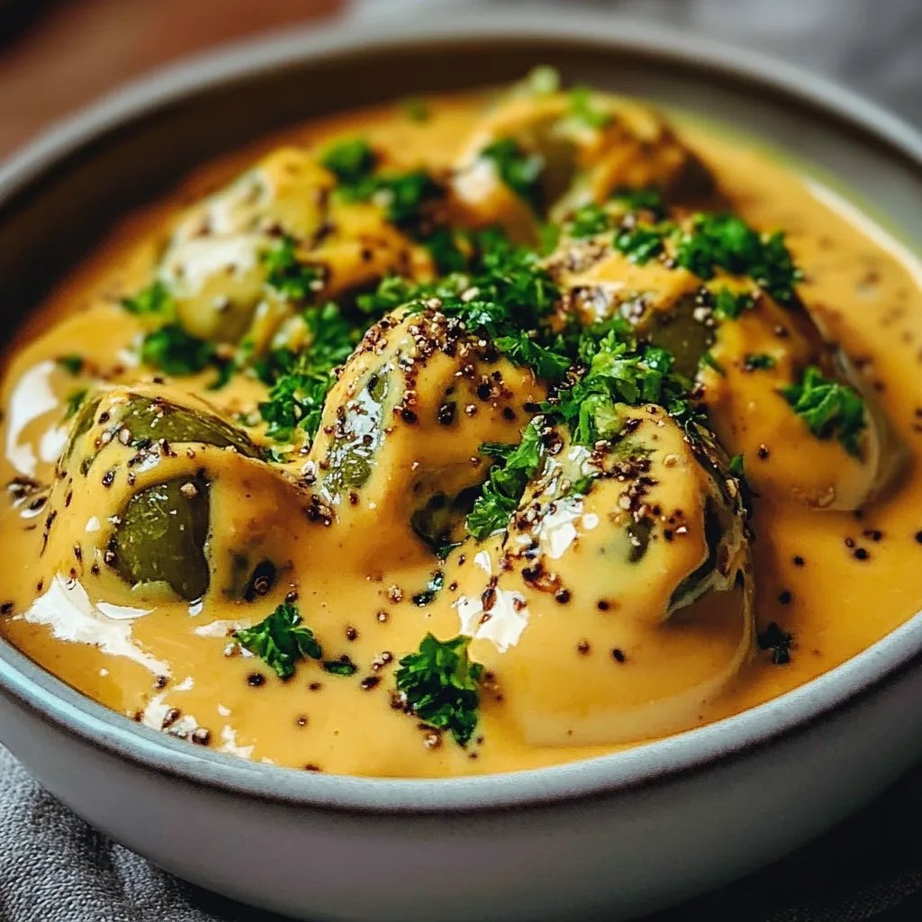 Rosenkohl in cremiger Frischkäse-Senfsauce