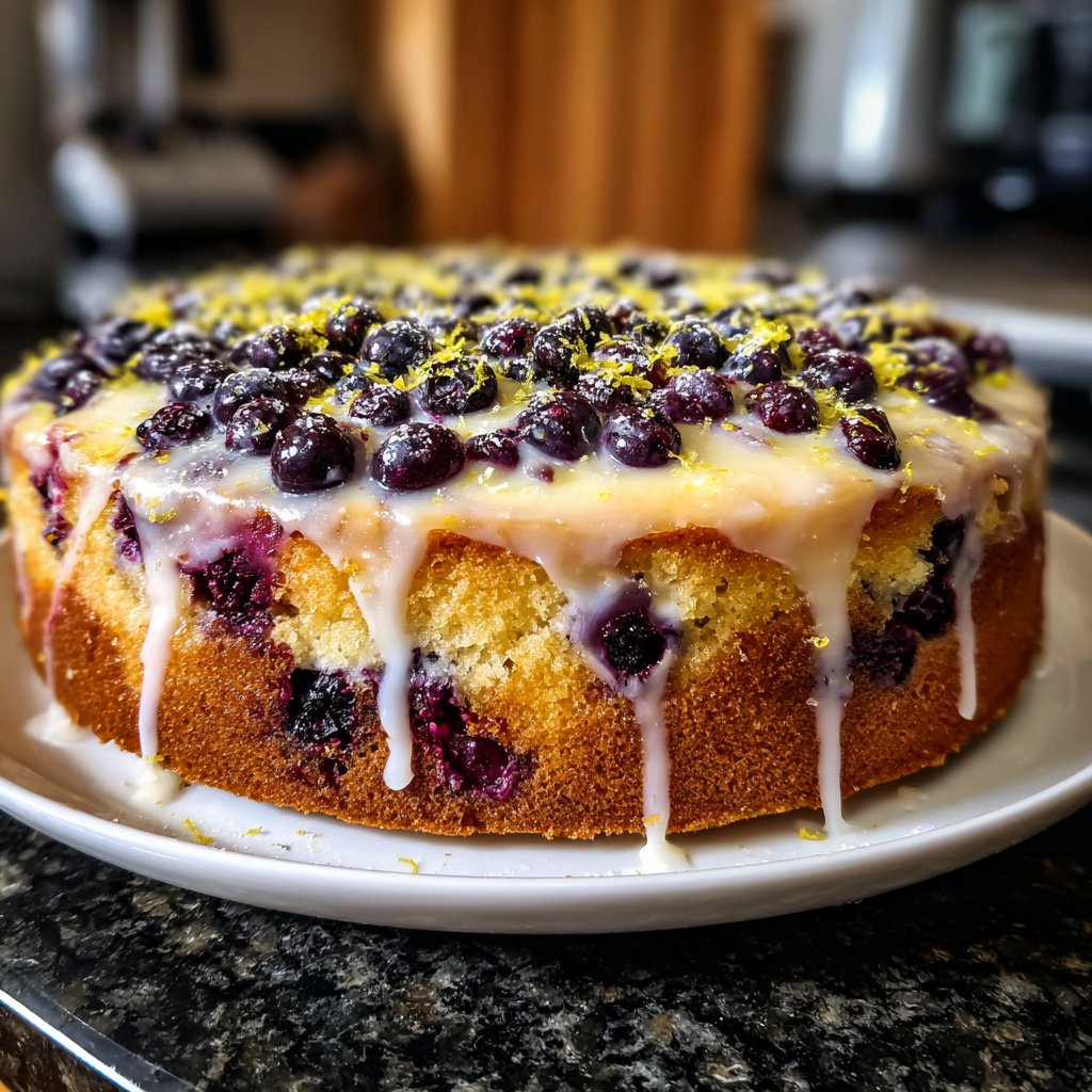 Blaubeer Zitrone Hüttenkäse Kuchen