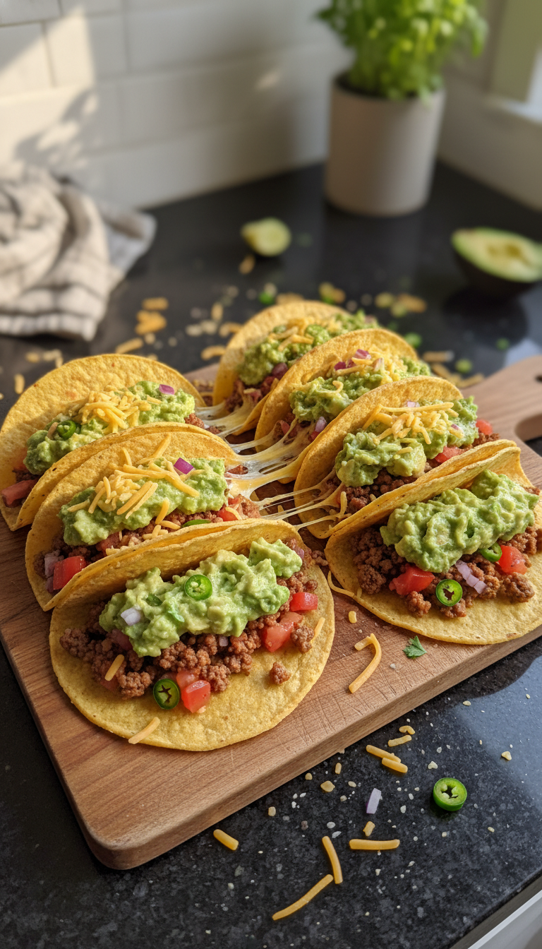 Hackfleisch Guacamole Tacos