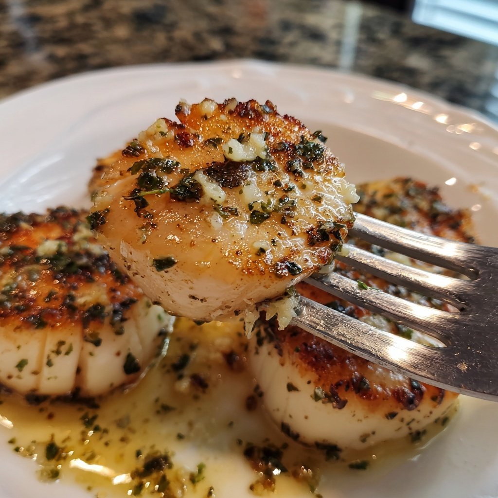 Jakobsmuscheln mit Zitrone Butter Knoblauch