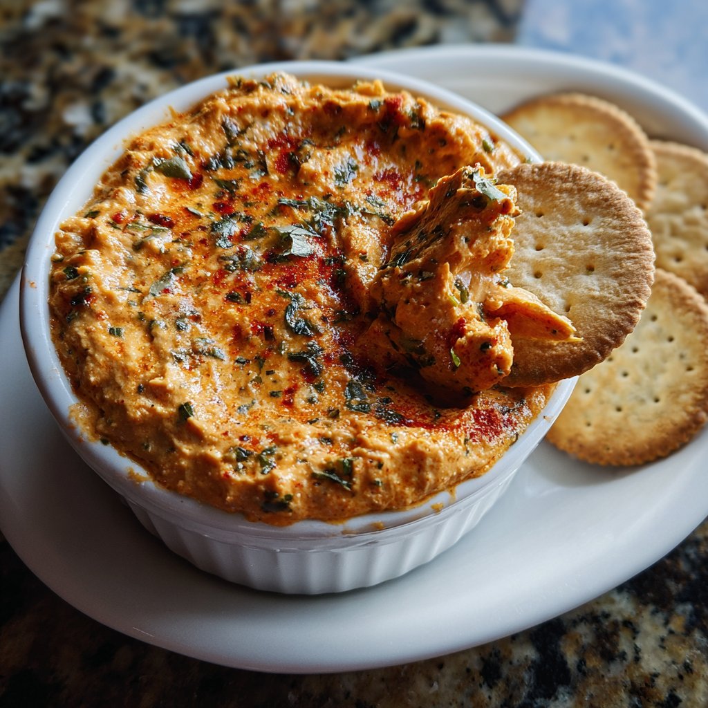 Geroesterter Roter Pfeffer Lachs Dip