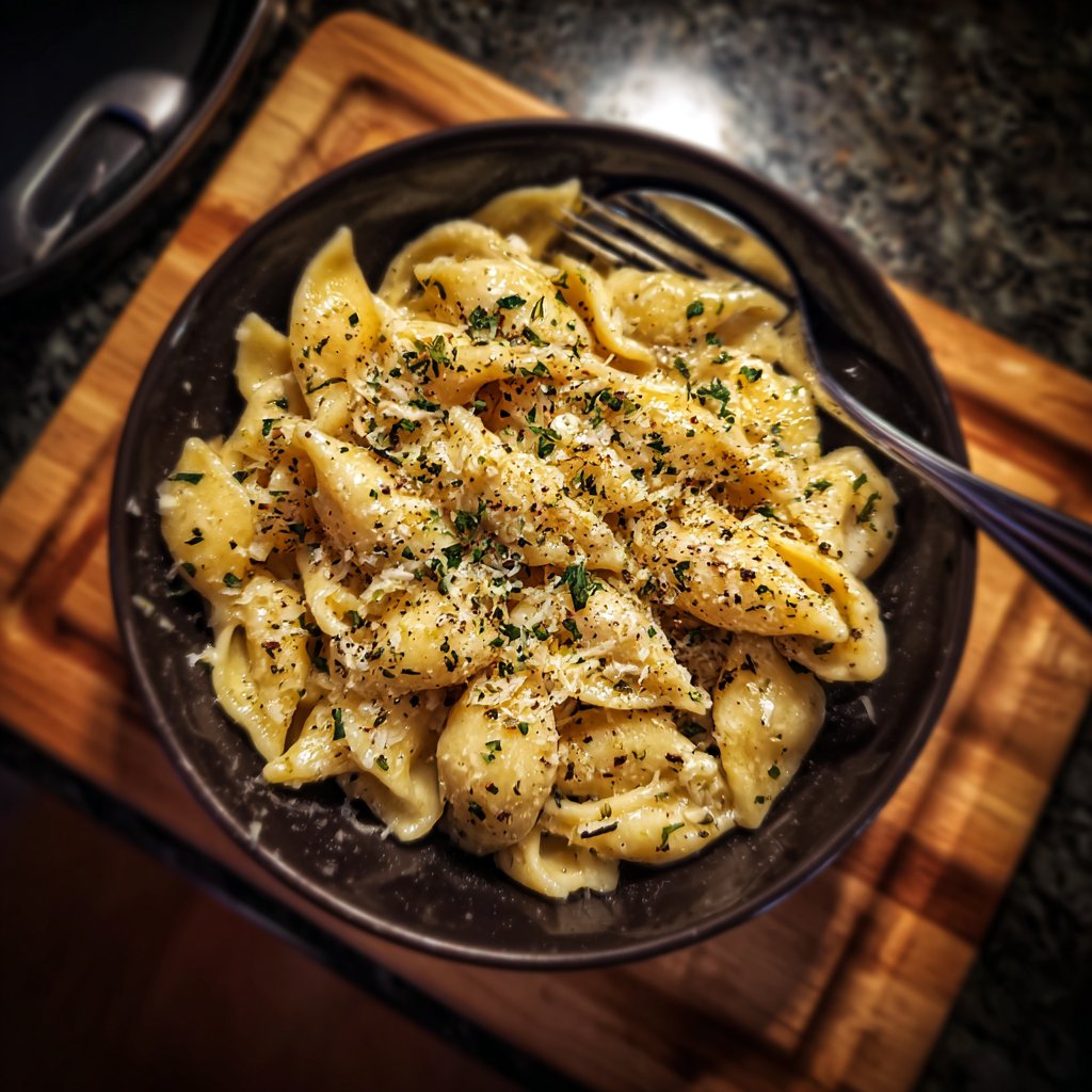 Ein-Topf Cremige Knoblauch-Kräuter-Pasta