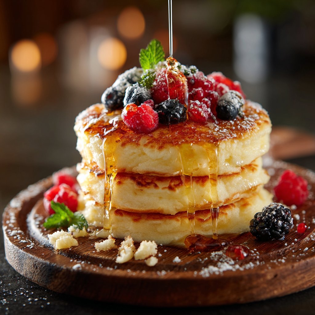 Zitrone Ricotta Protein Pfannkuchen