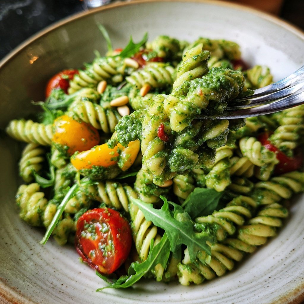 Veganer Pesto Pasta Salat