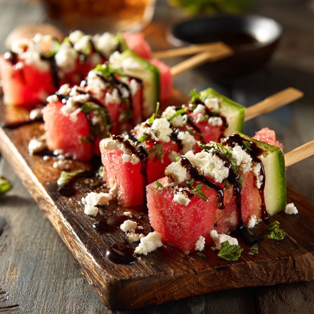 Mini Wassermelonen-Feta-Spieße