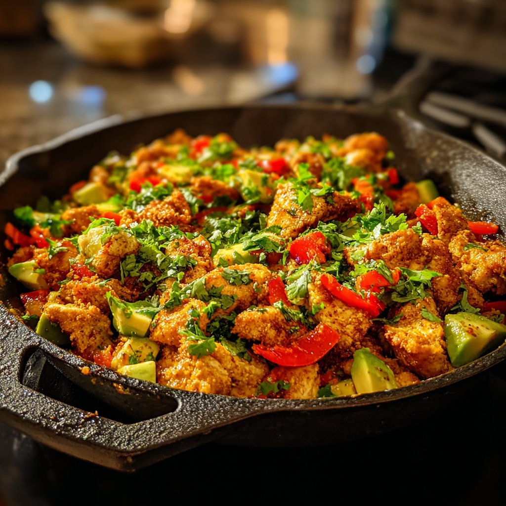 Crispy Chicken Taco Skillet