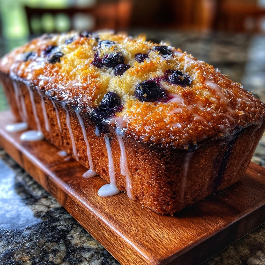 Blaubeeren Zitrone Sauerteig mit Ahornglasur