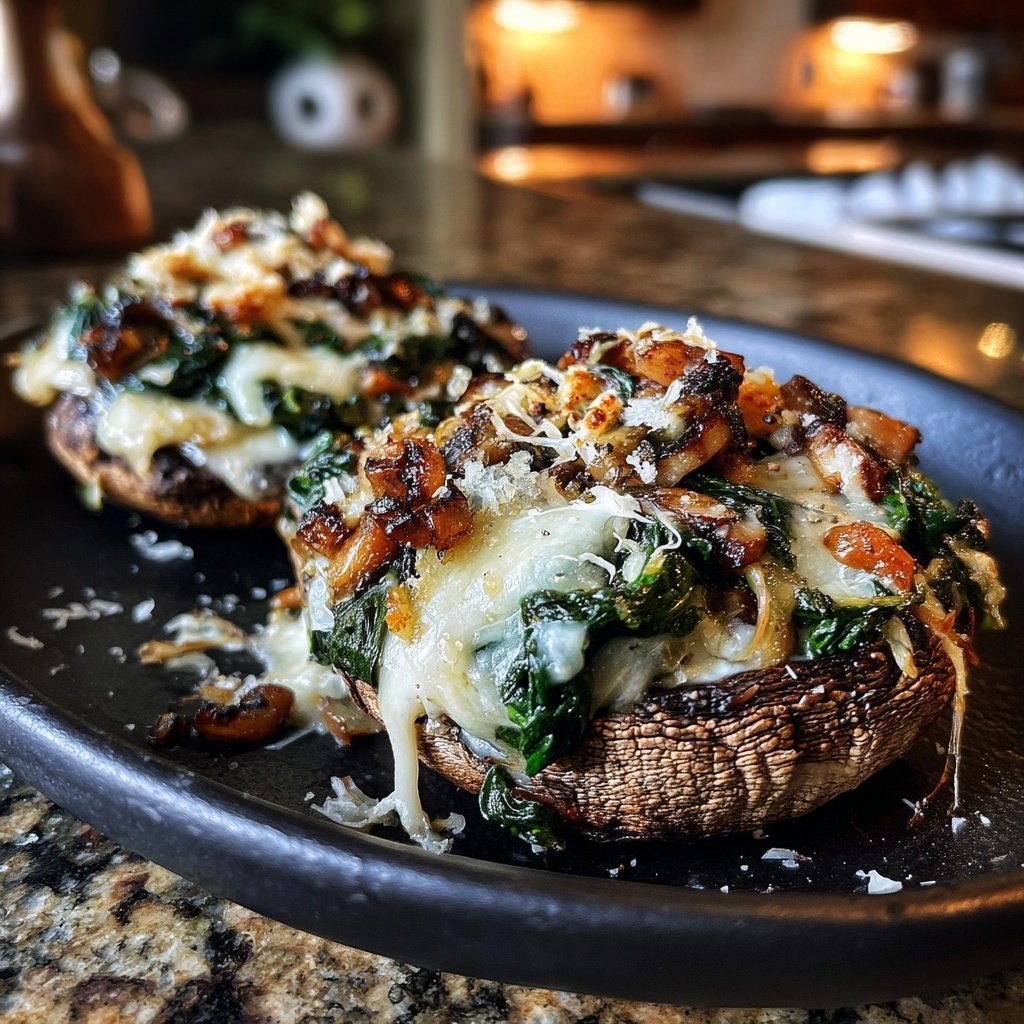 Gefüllte Portobello Pilz Burger