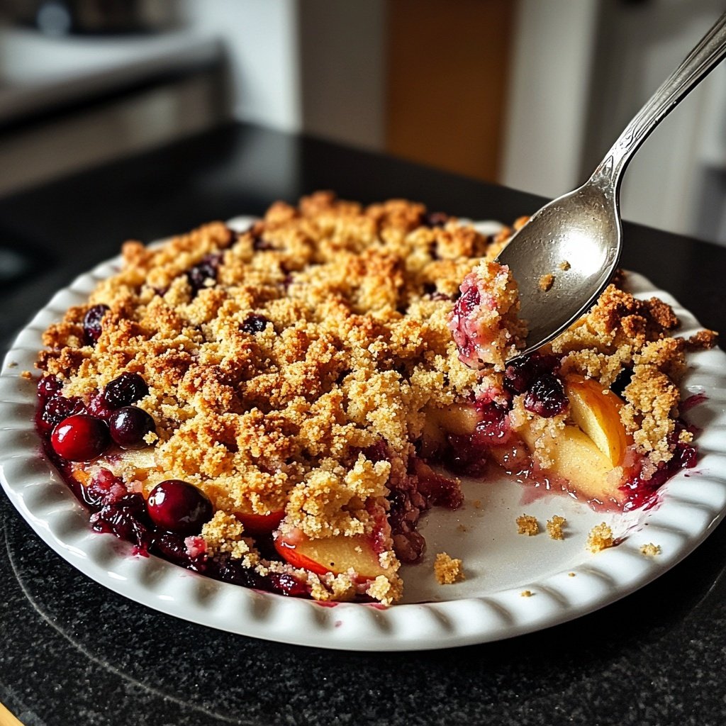 Apfel-Cranberry-Crumble mit Zimtstreuseln