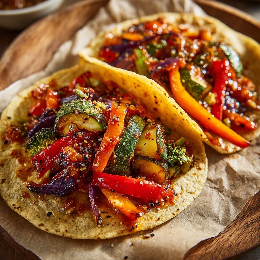 Süß Scharfe Gemüse Tacos