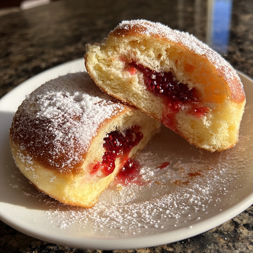 Weiche, mit Marmelade gefüllte Berliner