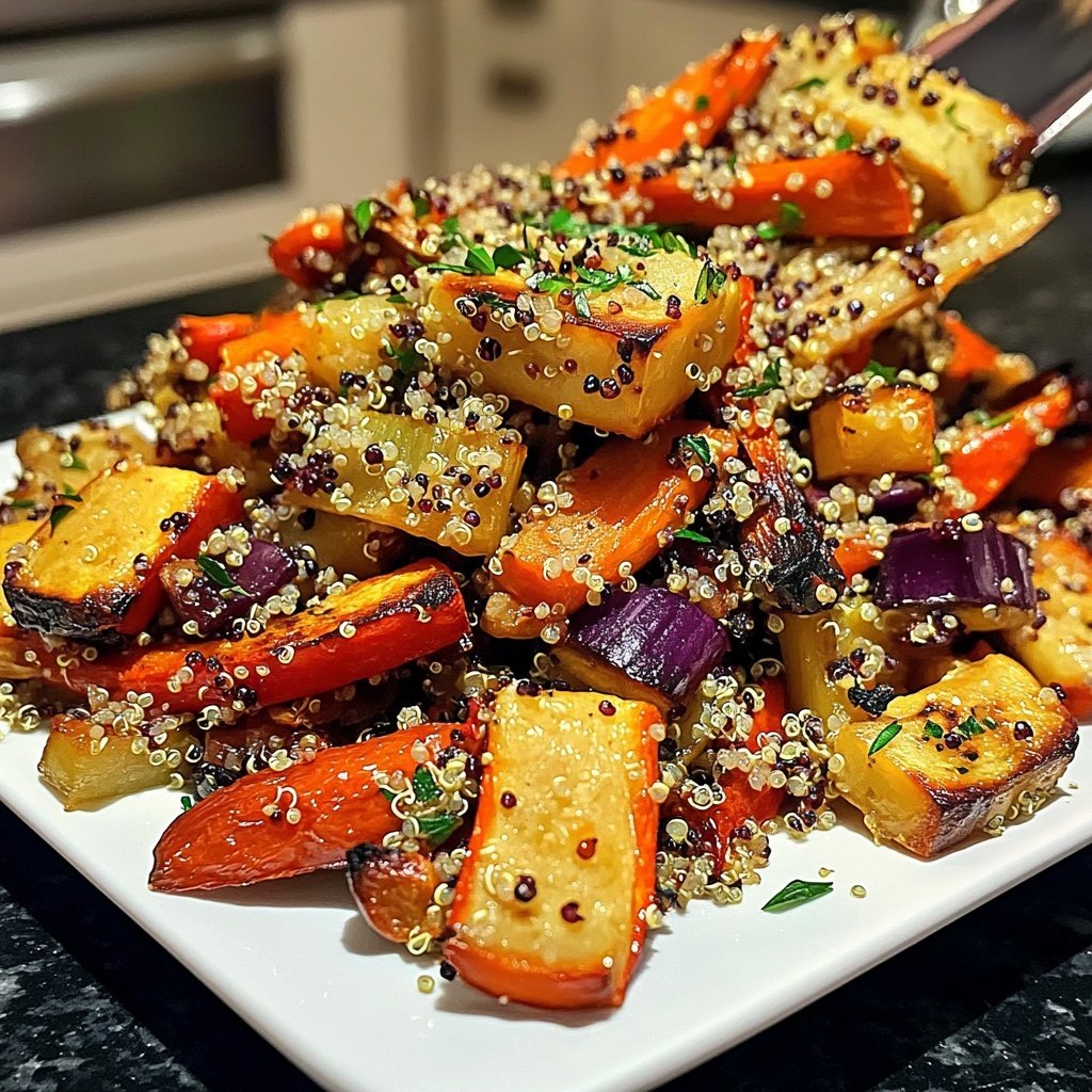 Winterlicher Gesund-&-Leicht-Quinoasalat mit Ofengemüse