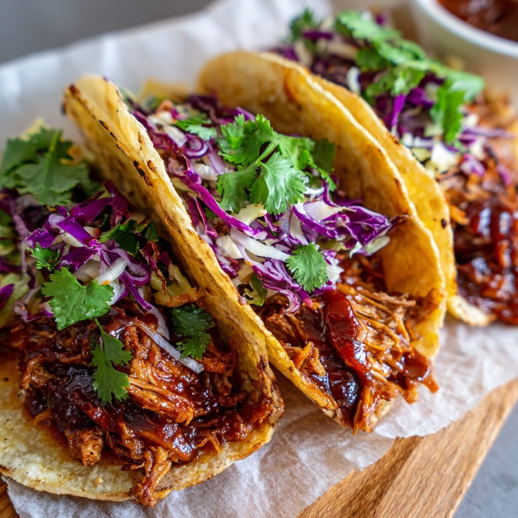 Vegane BBQ Jackfruit Tacos