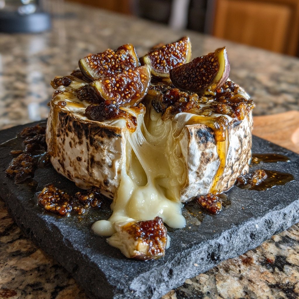 Verführerisches Brie und Feigen Fondue