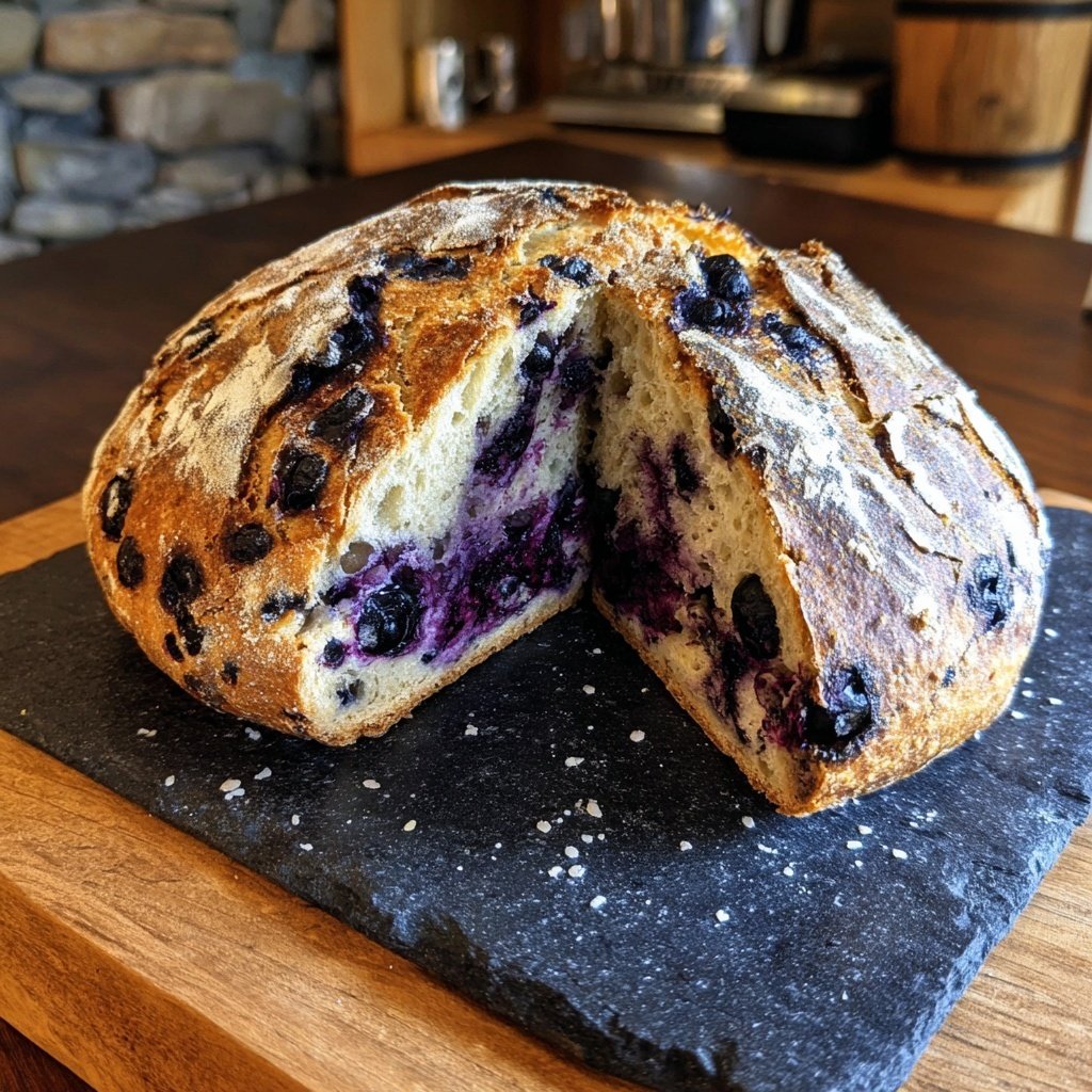 Feuchter Blaubeeren Zitrone Sauerteig Starter Brot
