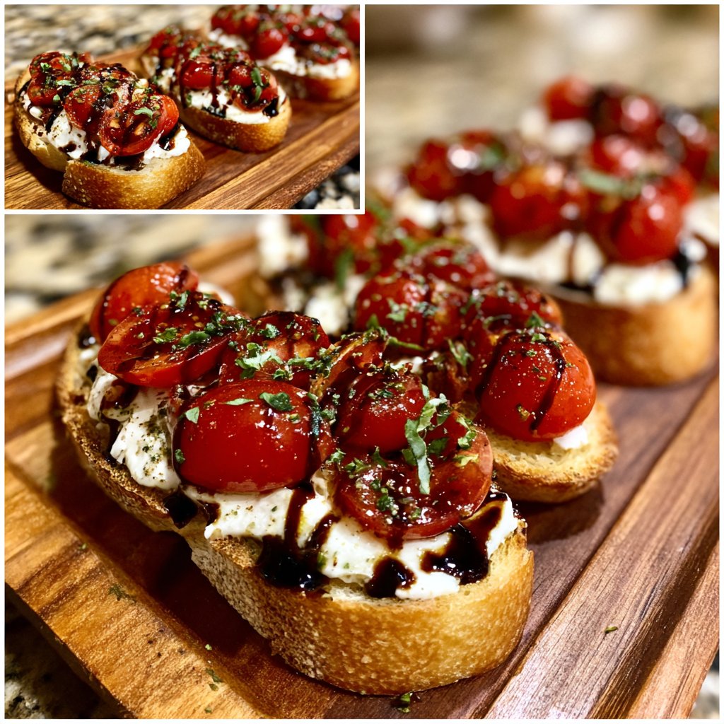 Caprese-Bruschetta mit Balsamico