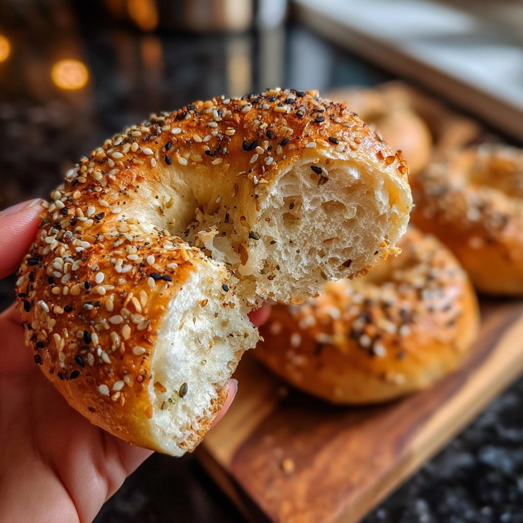 Protein Bagels mit Leinsamen Mix